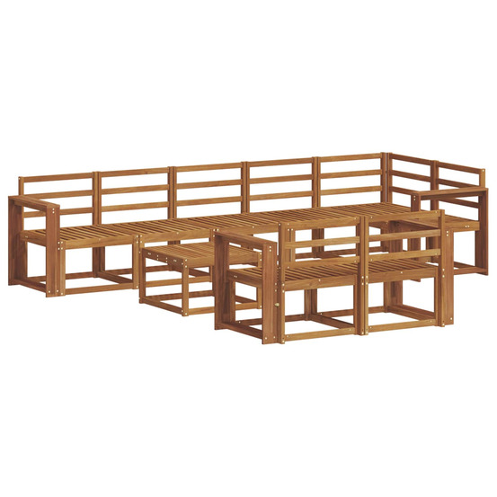 Ensemble de canapés d'extérieur 9 pcs naturel