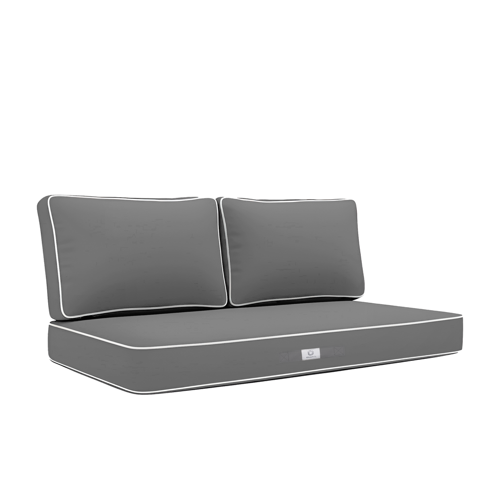 Coussins salon jardin premium déhoussable 100x50cm gris foncé