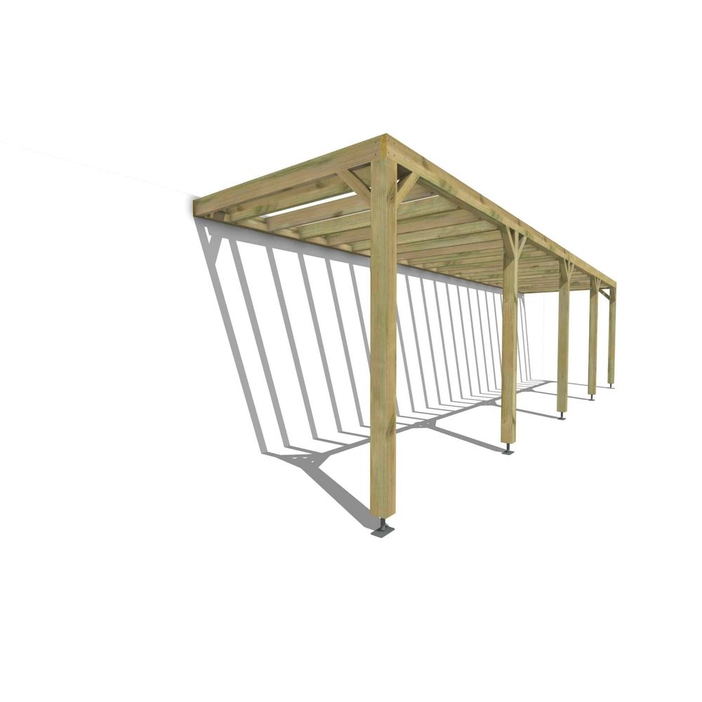 Pergola bois • 10m x 2m • adossée • sens profondeur • livraison comprise