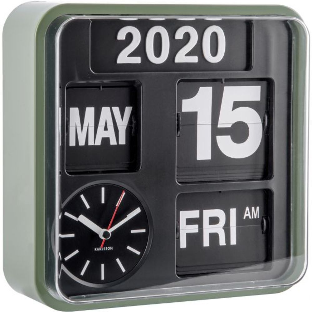 Horloge en plastique mini flip 24.5 cm vert