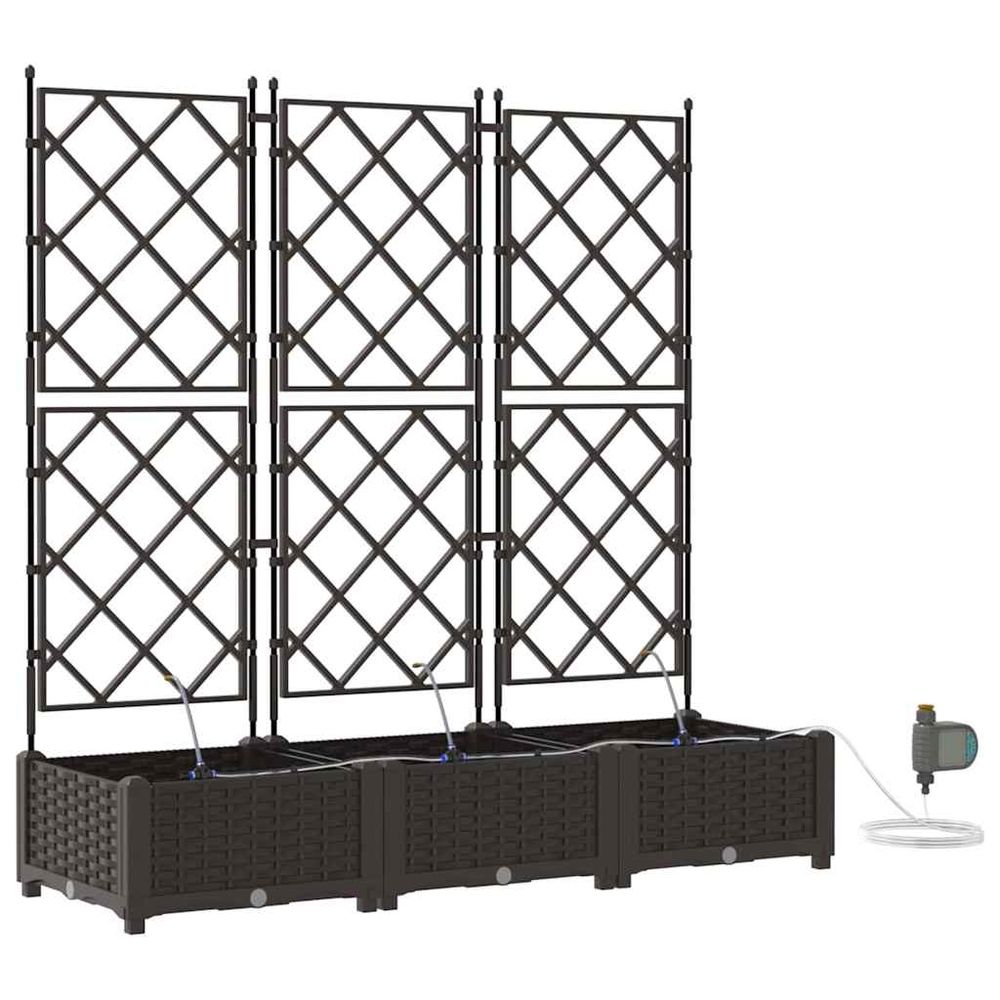 Cache-pot de jardin 3 pc marron 120 x 40 x 126 cm pp