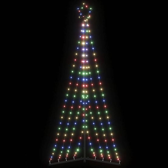 Sapin de noël lumineux led pour jardin 8 modes d'éclairage multicolore 187 cm
