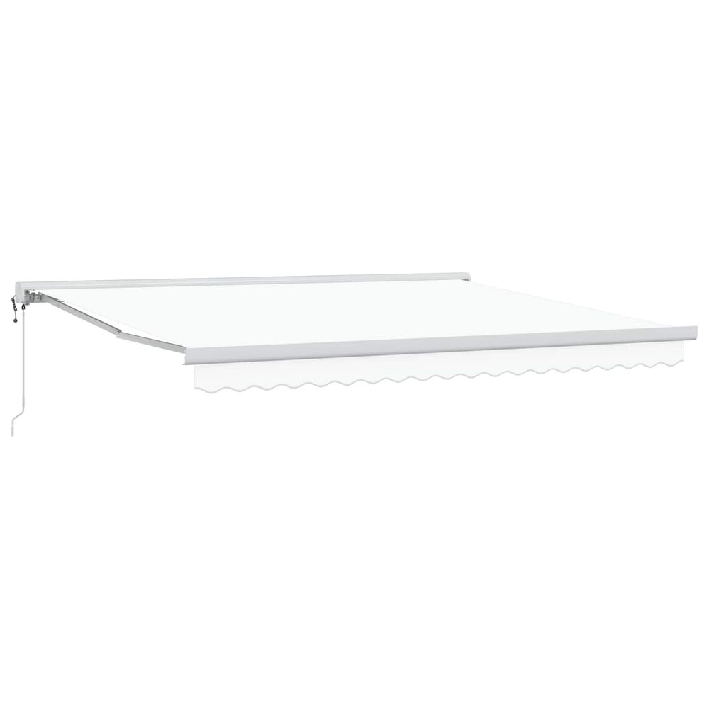 Auvent rétractable blanc 400 × 300 cm tissu et métal