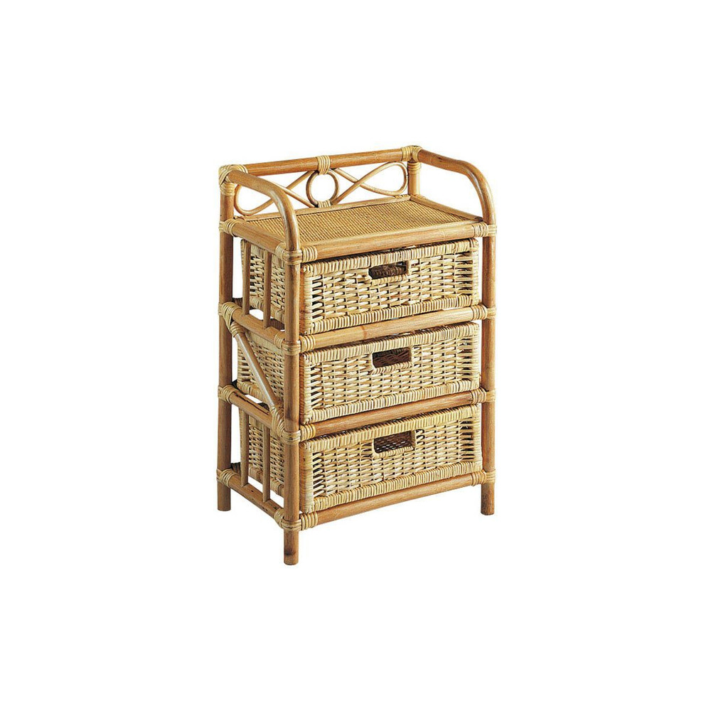 Commode en rotin avec tiroirs tegal 3 tiroirs