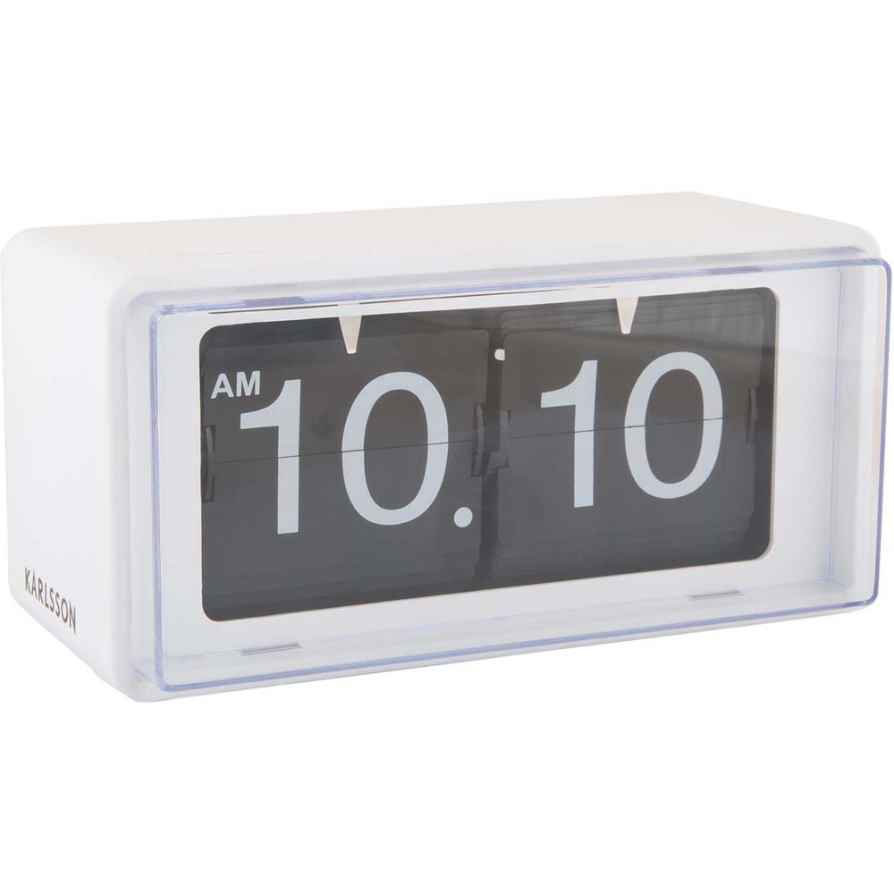 Horloge clock retro boxed flip blanc