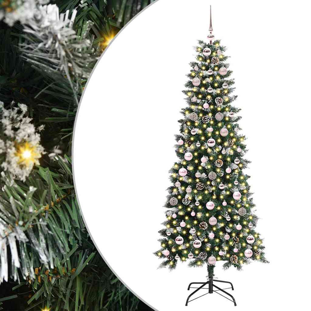 Sapin de noël artificiel vert 180 cm pvc, plastique et acier