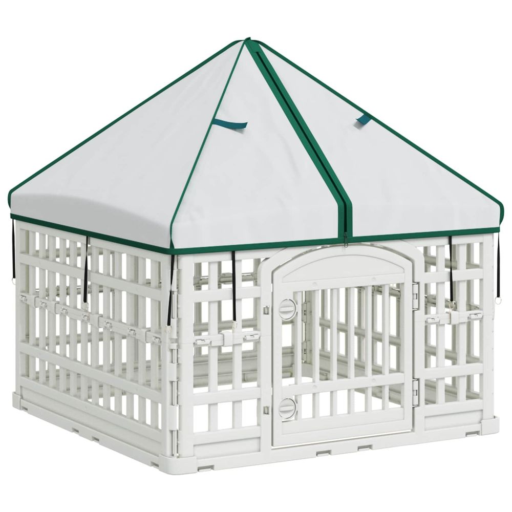 Panneau de jeu pour chien 4 panneaux avec toit 88 x 88 x 112 cm