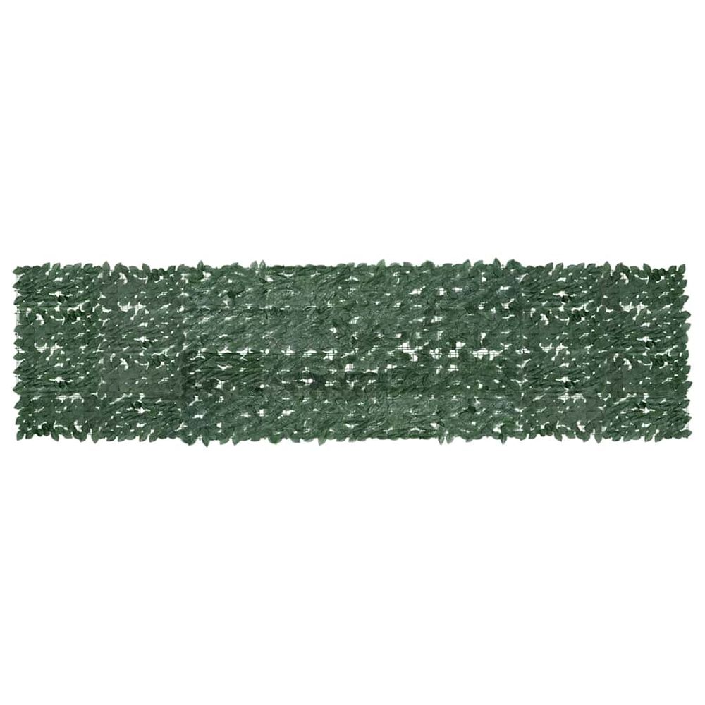 Écran de balcon avec feuilles vert foncé 400x100 cm