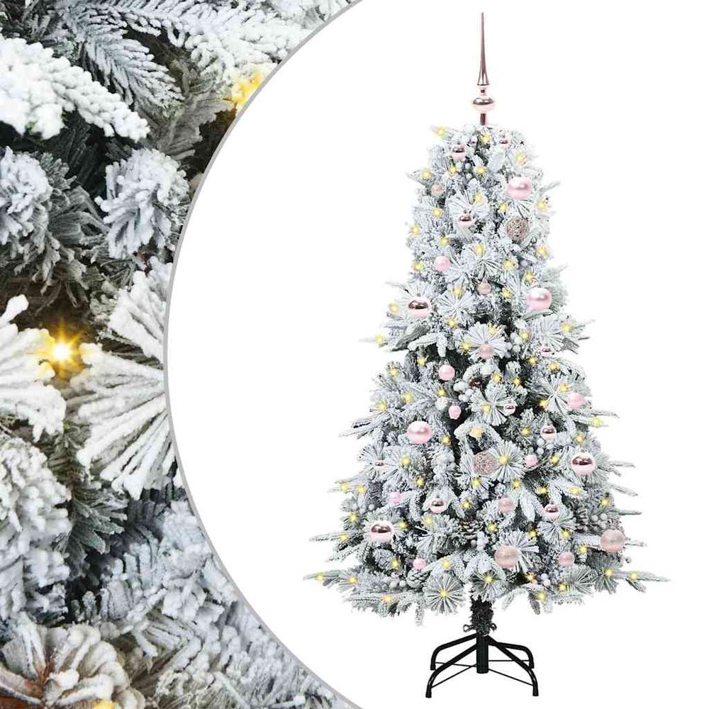 Sapin de noël lumineux 150cm avec kit décoration complet et guirlande 150 led 30m