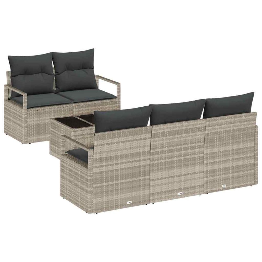 Ensemble de canapés 6 pc 5-nombre de places gris clair