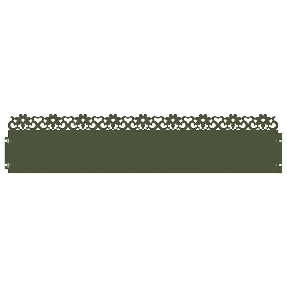 Bordures de pelouse 20 pc 103 x 0,05 x 22 cm acier vert olive