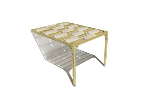 Pergola bois • 3m x 4m • adossée • sens largeur • voilage semi-transparent inclus • livraison comprise