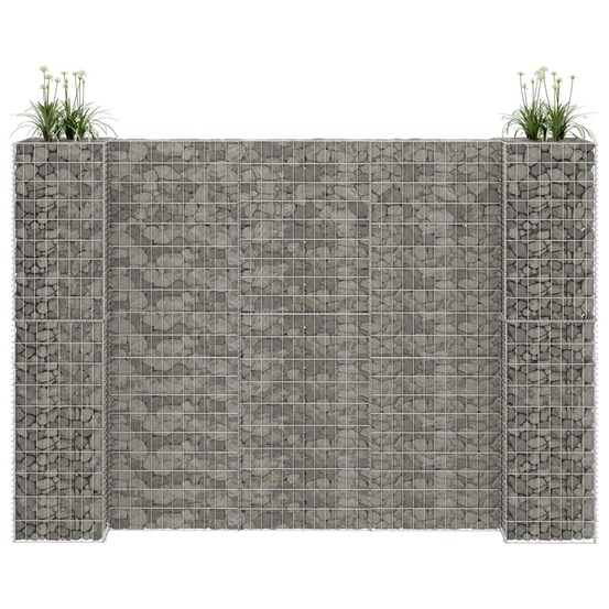 Jardinière à gabion en h fil d'acier 260x40x200 cm