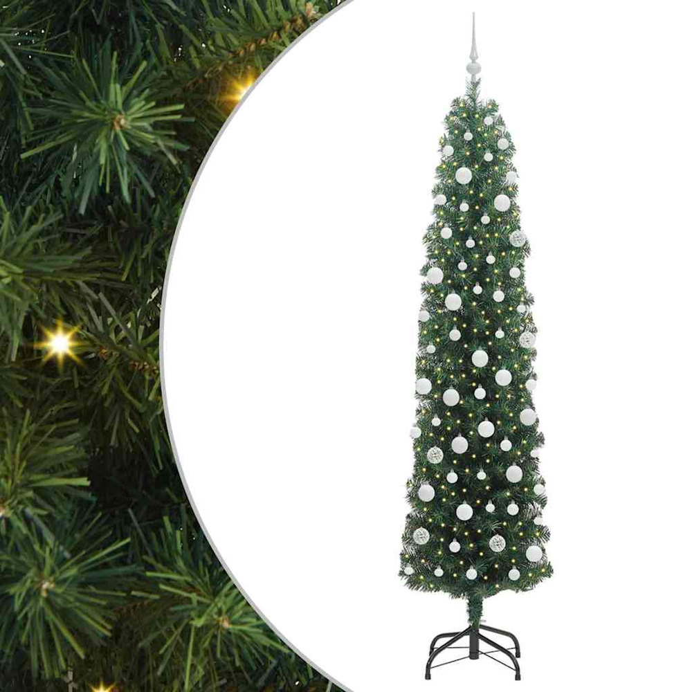 Sapin de noël artificiel vert 210 cm pvc et acier et plastique
