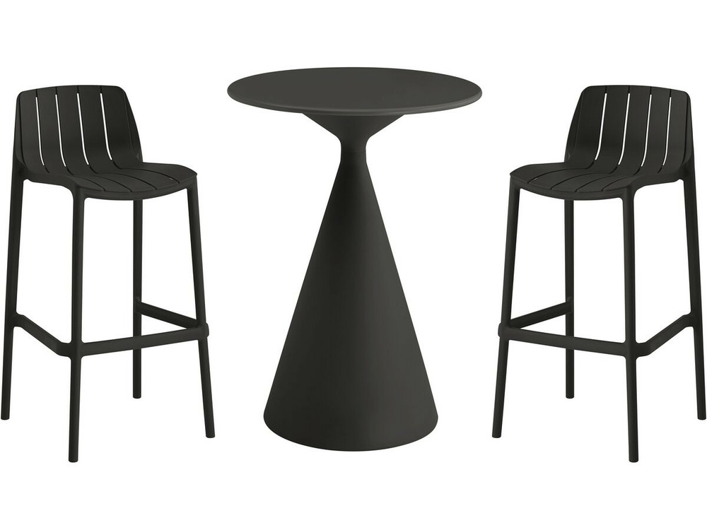 Table et chaises hautes de bistrot empilables 