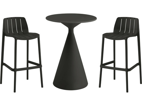 Table et chaises hautes de bistrot empilables