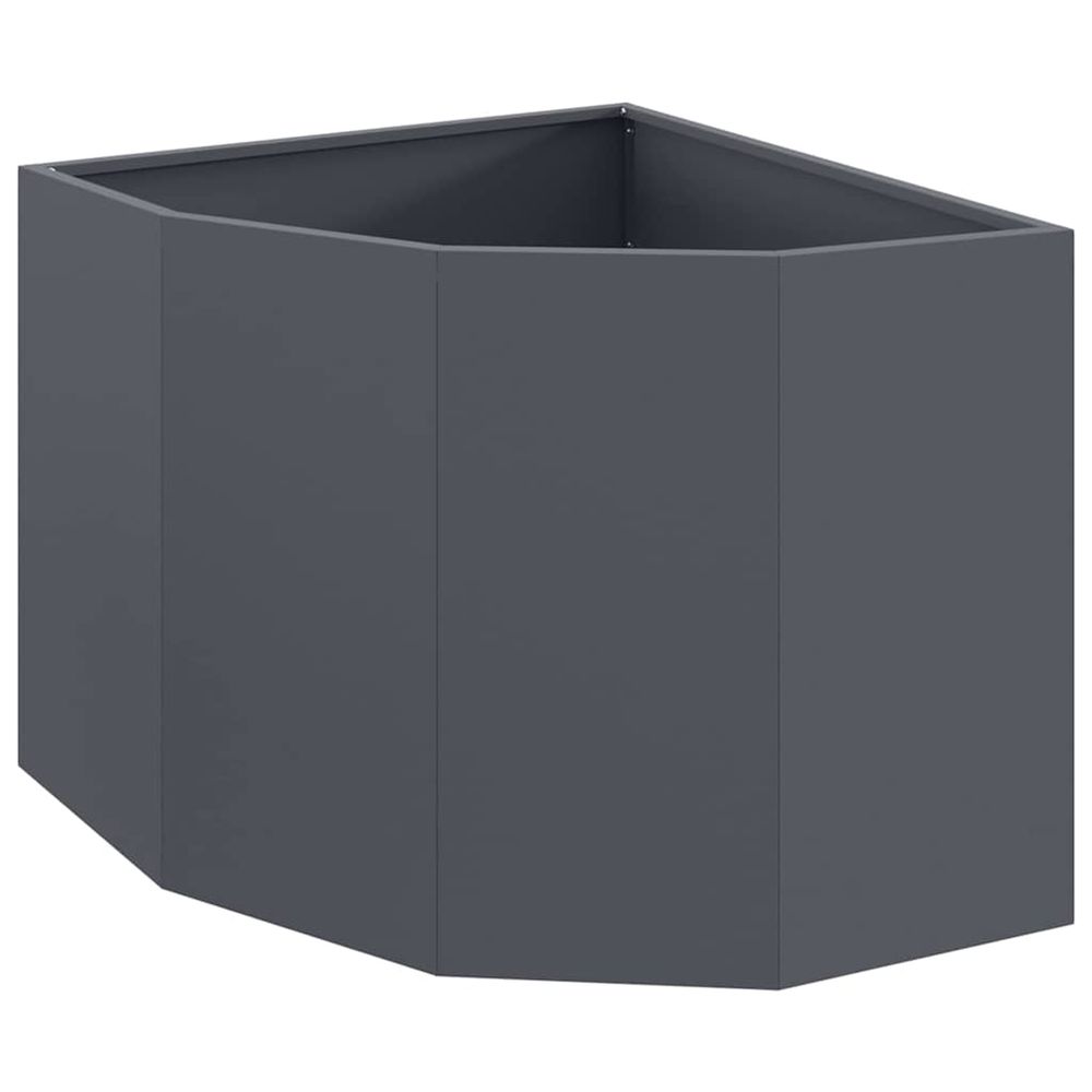 Jardinière d'extérieur d'angle anthracite 60 x 60 x 50 cm acier