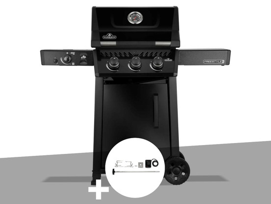 Barbecue gaz freestyle 365 noir pro 3 brûleurs + 1 bruleur sizzle zone + rôtisso