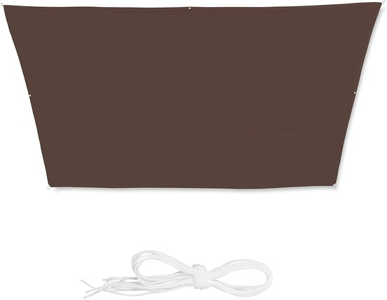 Voile d'ombrage trapèze 3 x 5,5 x 4 m brun