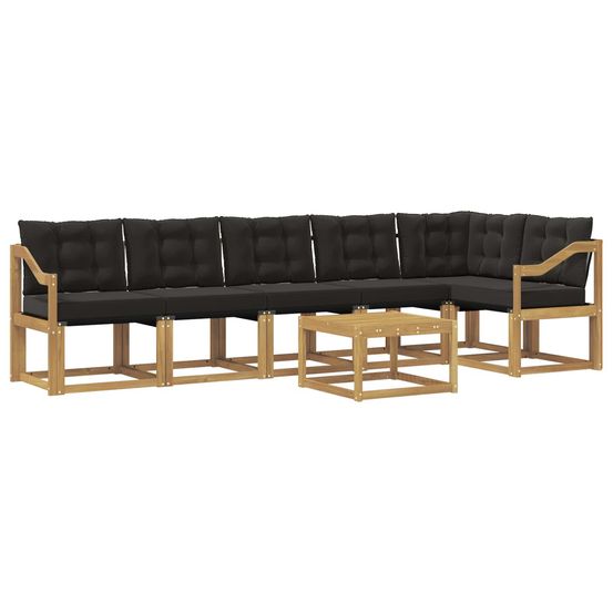 Ensemble de canapés d'extérieur 7 pc blanc et noir