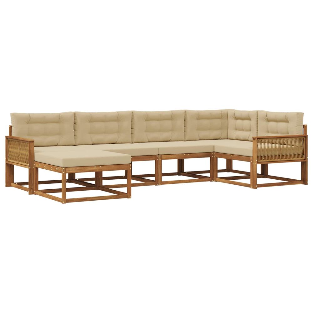Ensemble de canapés d'extérieur 6 pc naturel et beige