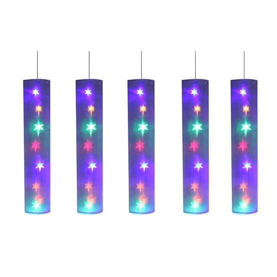 5 tubes lumineux avec étoiles led multicolores 40 led