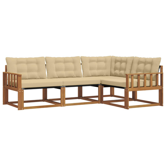 Ensemble de canapés d'extérieur 4 pcs naturel et beige