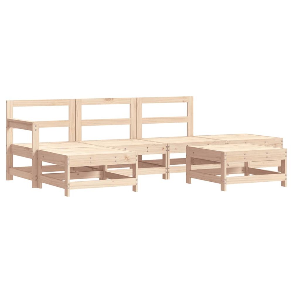 Salon de jardin 6 pcs bois de pin massif