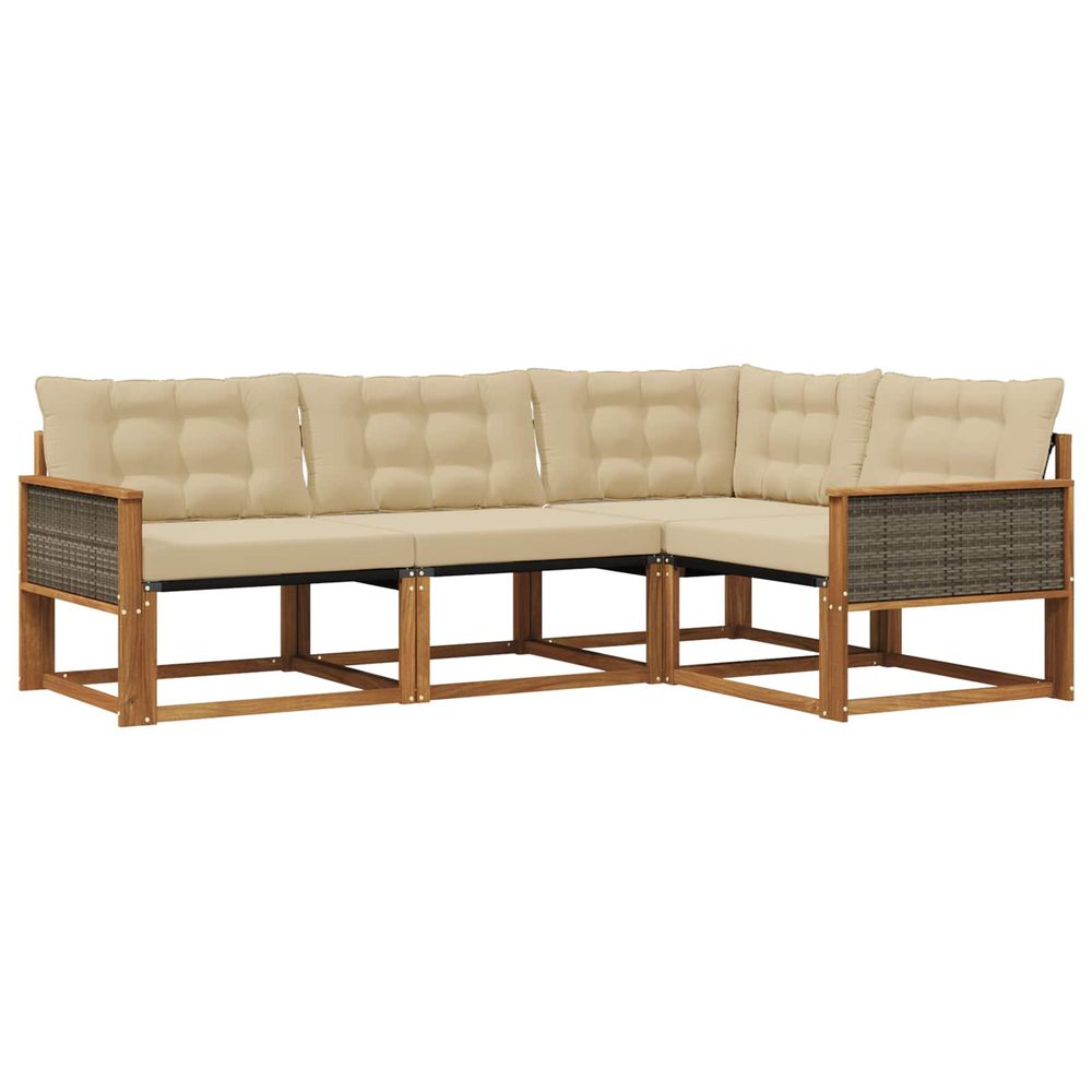 Ensemble de canapés d'extérieur 4 pc naturel et beige