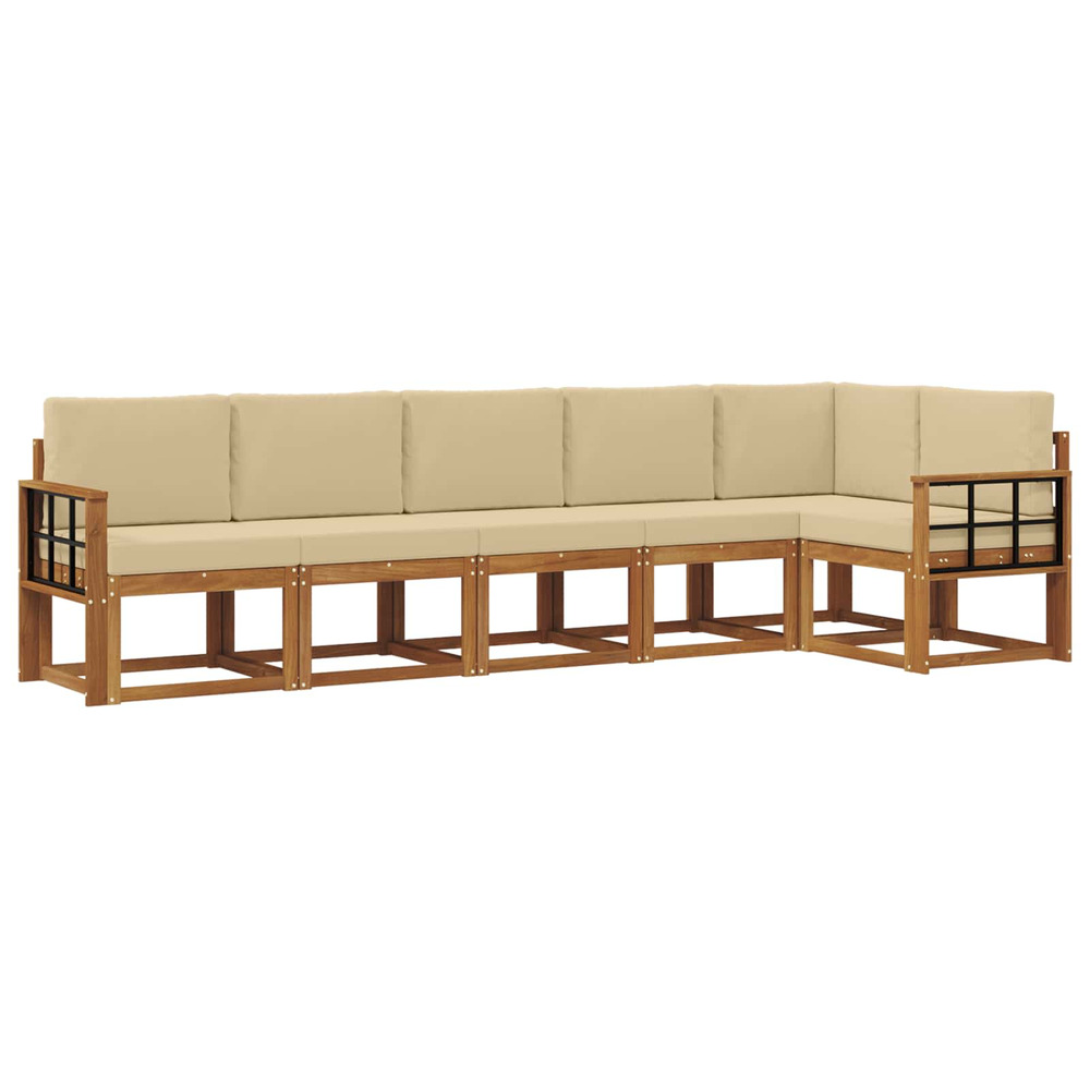 Ensemble de canapés d'extérieur 6 pcs naturel et beige