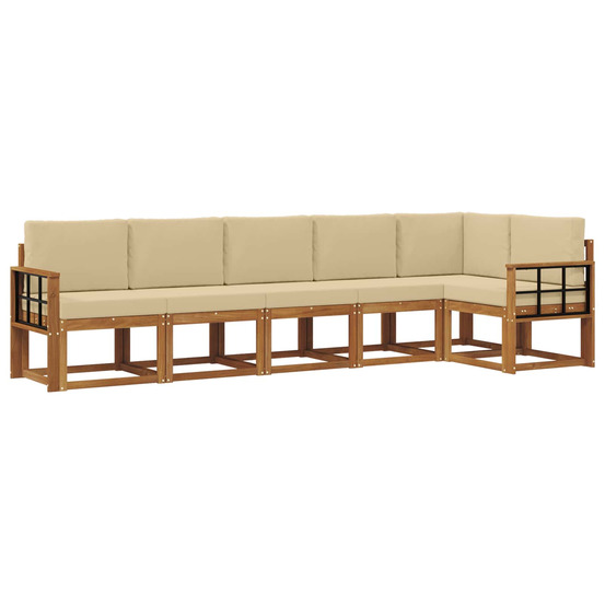 Ensemble de canapés d'extérieur 6 pcs naturel et beige