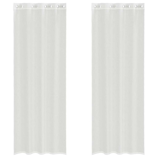 Rideaux en voile avec œillets 2 pcs blanc