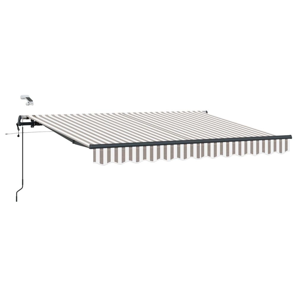 Auvent rétractable gris clair et blanc 350 x 250 cm polyester