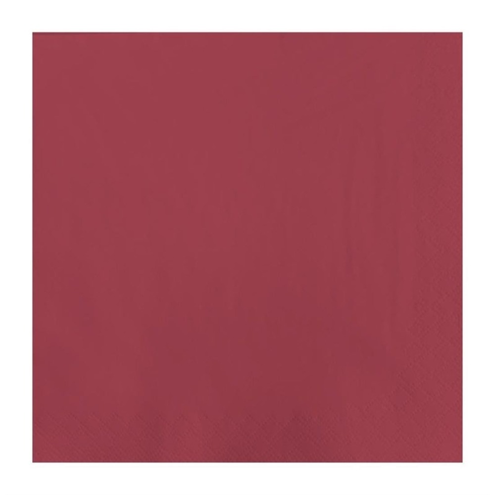 Serviette de table en papier bordeaux 330 mm - boite de 1500 pièces