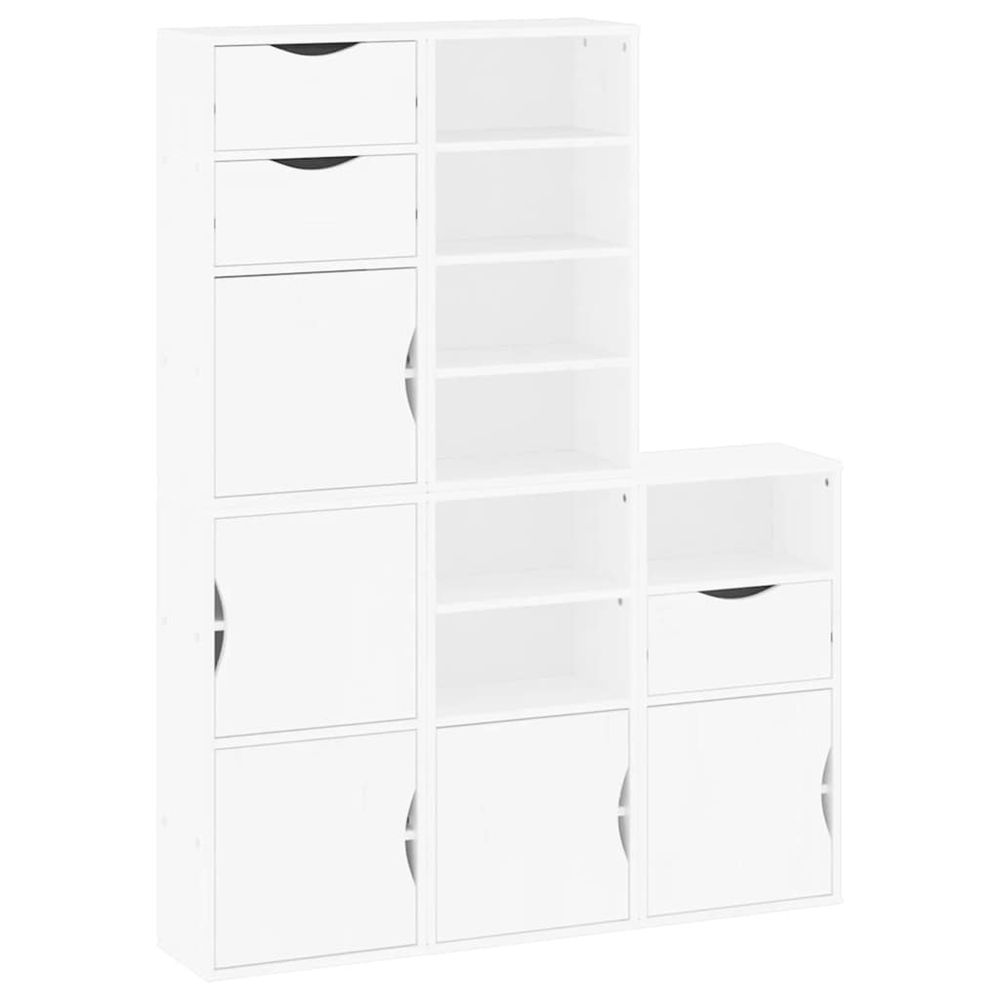 Armoires latérales 5 pcs odda blanc 40x24x79 cm bois massif pin