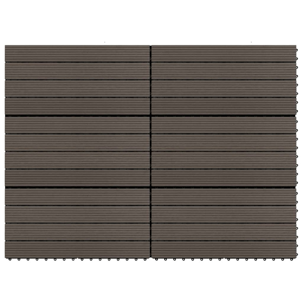 Carreaux de terrasse 6 pcs wpc 60x30 cm 1,08 m² marron foncé
