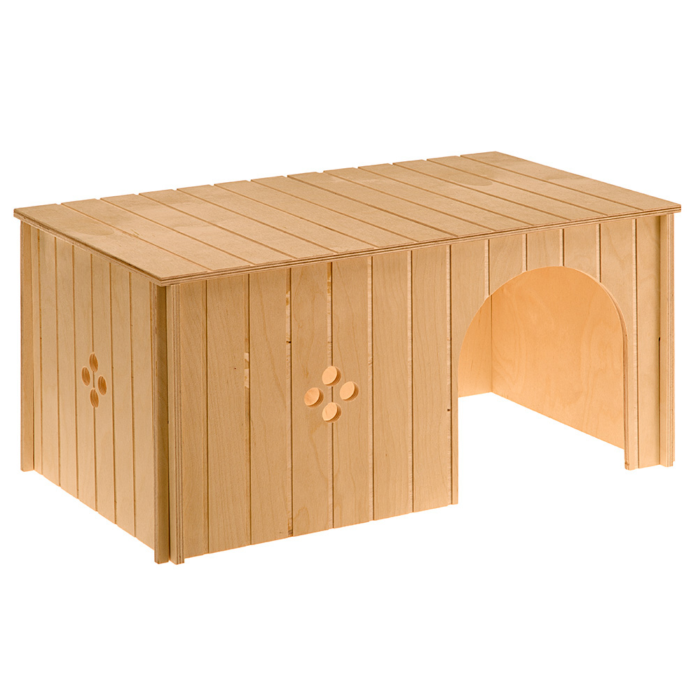 Ferplast maison lapin, accessoire pour cage lapin, avec toit plat et trous d'aération, en kit de montage, 52 x 31 x h 26 cm, sin