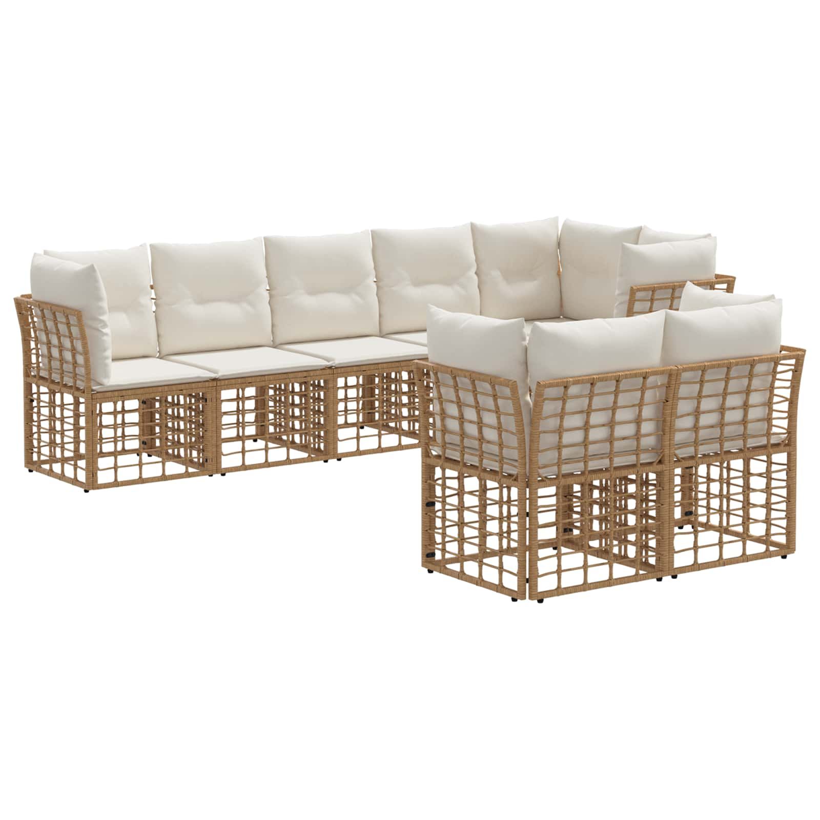 Ensemble de canapés d'extérieur naturel polyester