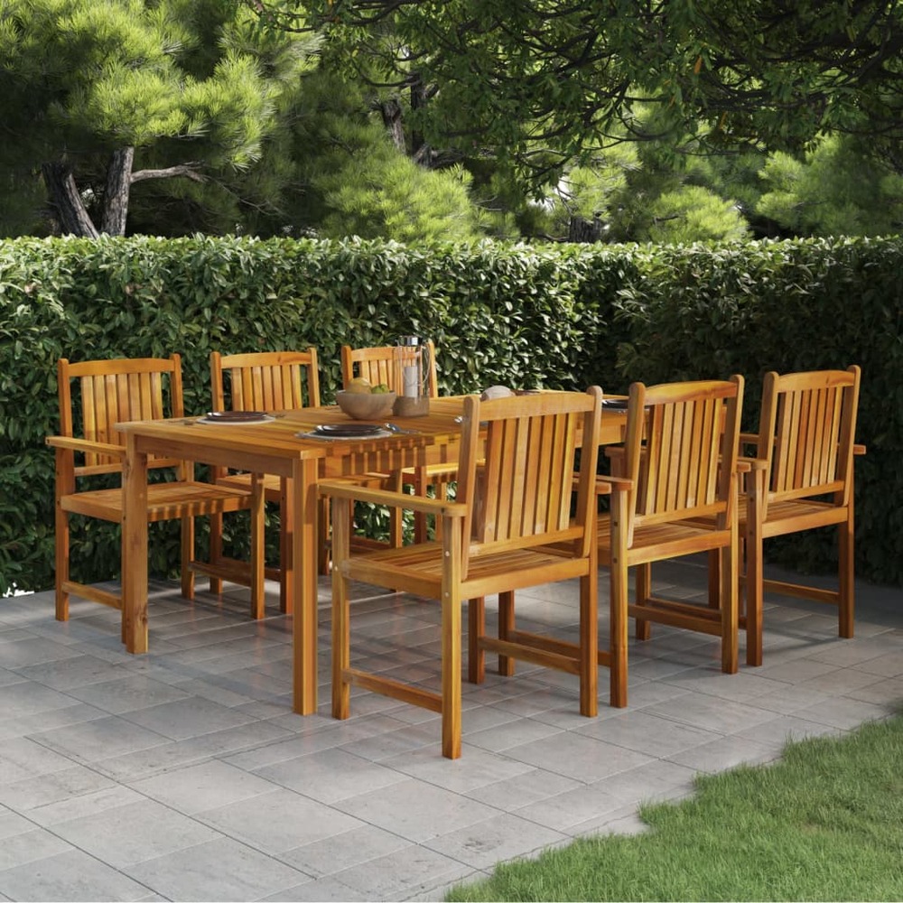 Ensemble à manger de jardin 7 pcs bois d'acacia massif
