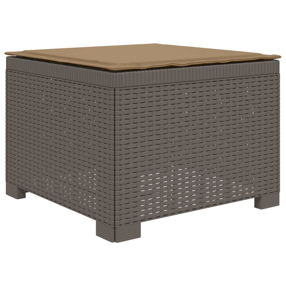 Canapé de jardin 1 place avec coussin look rotin pp gris clair