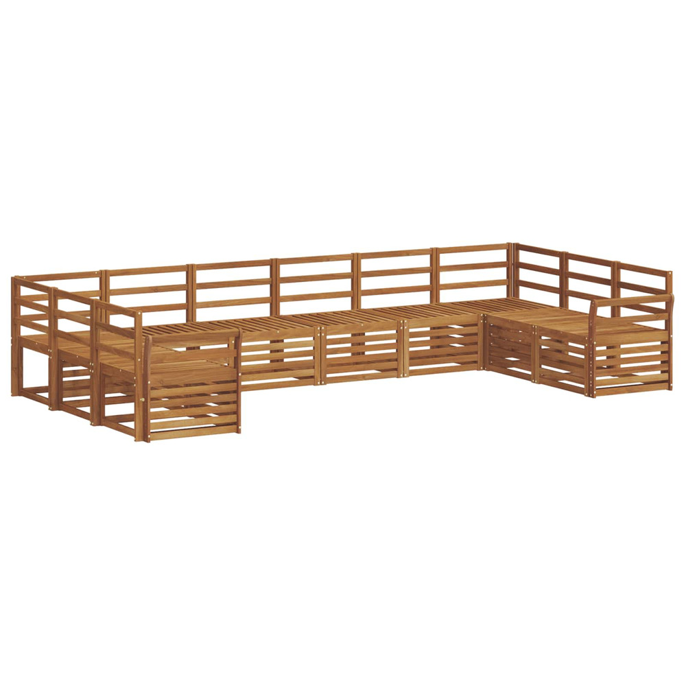 Ensembles de canapés 10 pcs naturel bois d'acacia massif