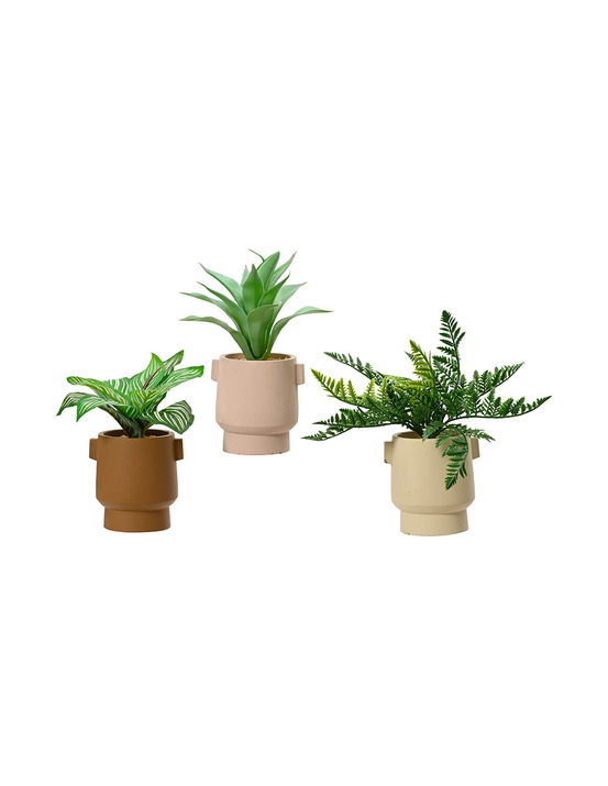 Plante artificielle de 25cm avec des pots de couleurs variées 808559