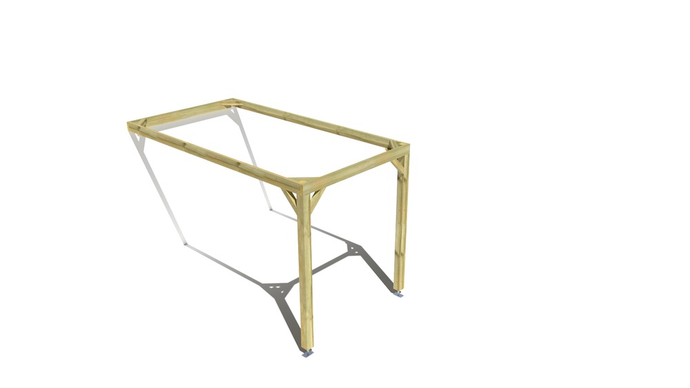 Pergola bois • 2m x 4m • adossée • cadre simple • livraison comprise