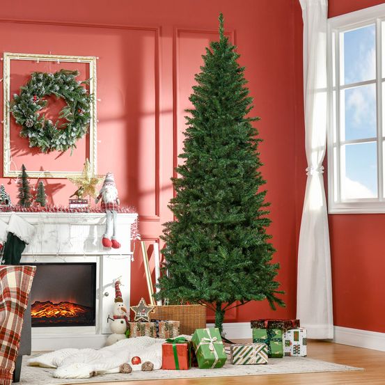 Sapin de noël artificiel en plastique vert 210 cm