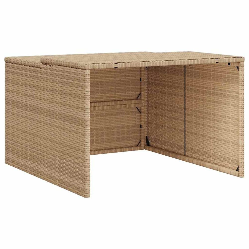 Garage pour robot tondeuse beige 86x90x52/57 cm résine tressée