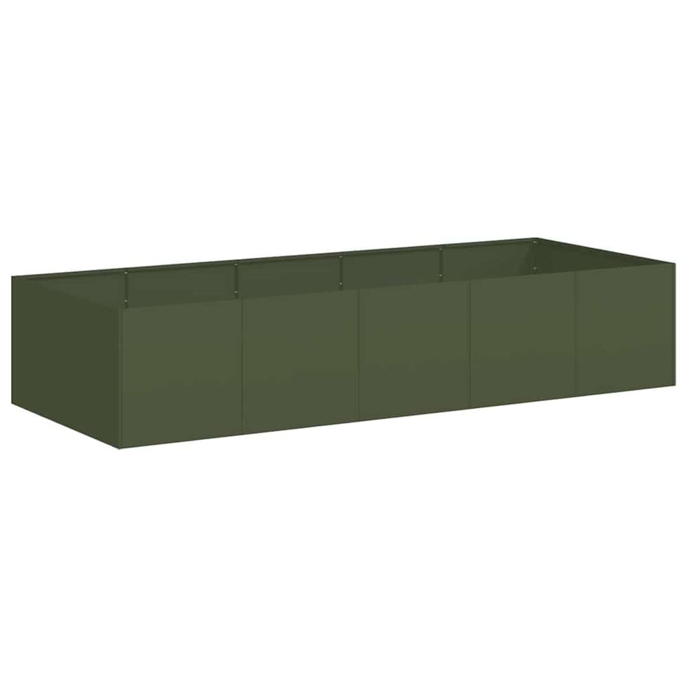 Jardinière d'extérieur vert olive 200x80x40 cm acier