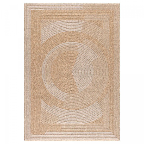 Tapis extérieur 160x230 tissé kilim beige et blanc jute art 7