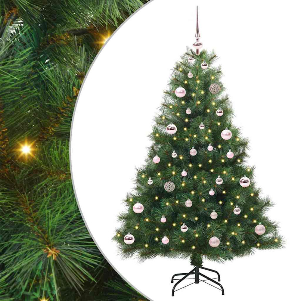Sapin de noël artificiel avec 150 led vert 150 cm pe et pvc