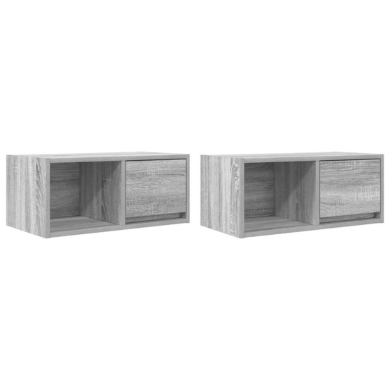 Meubles tv 2 pcs sonoma gris 60x31x25,5 cm bois d'ingénierie