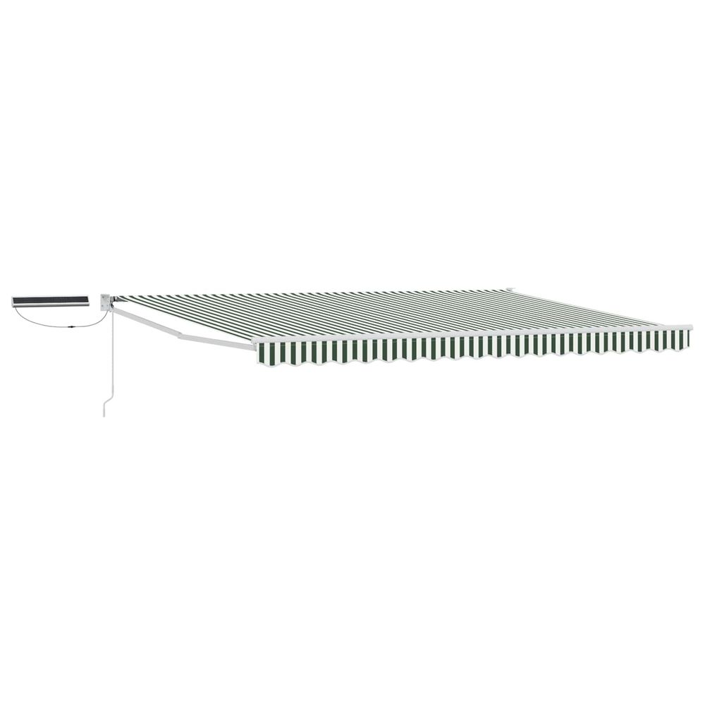 Auvent rétractable électrique vert et blanc 4,5 × 3 m